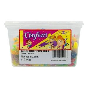 Confetti Sour Octopus Gummi Candies